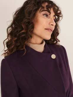 Susie Collarless Wrap Coat
