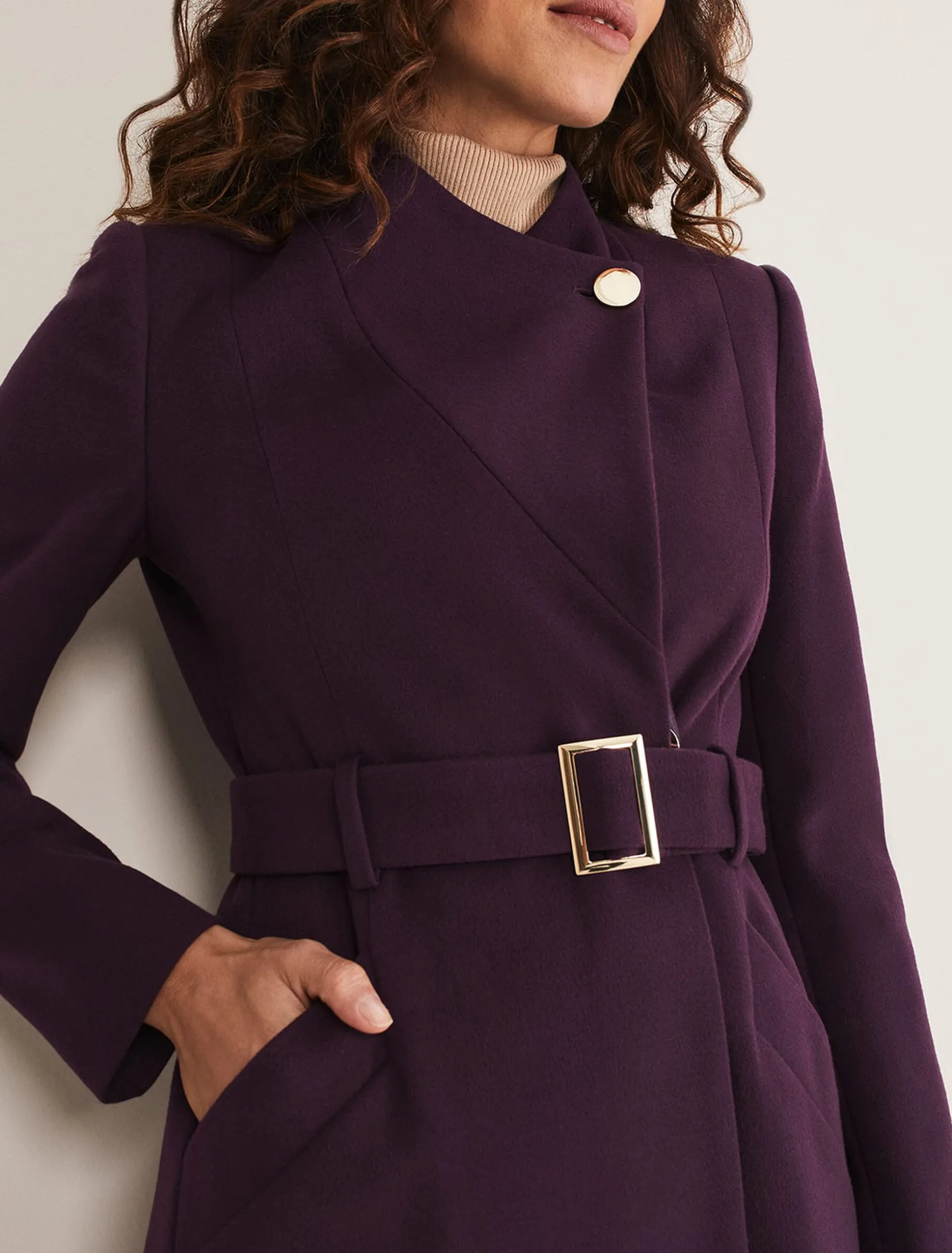 Susie Collarless Wrap Coat