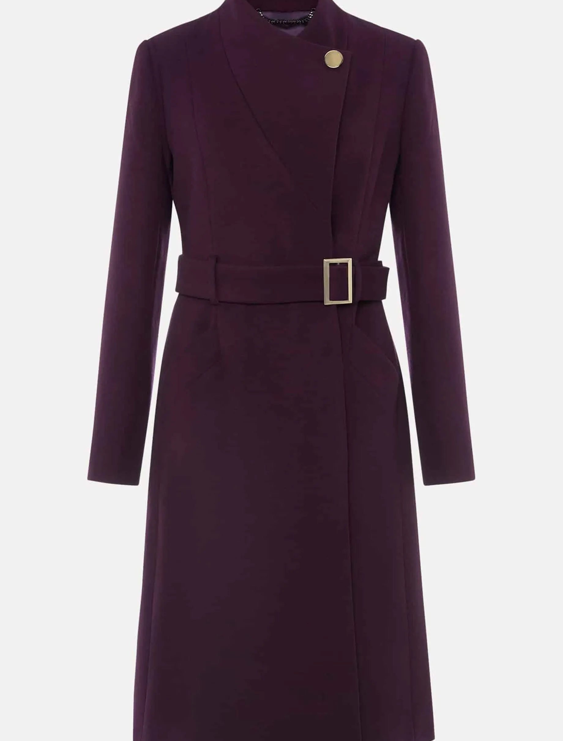 Susie Collarless Wrap Coat