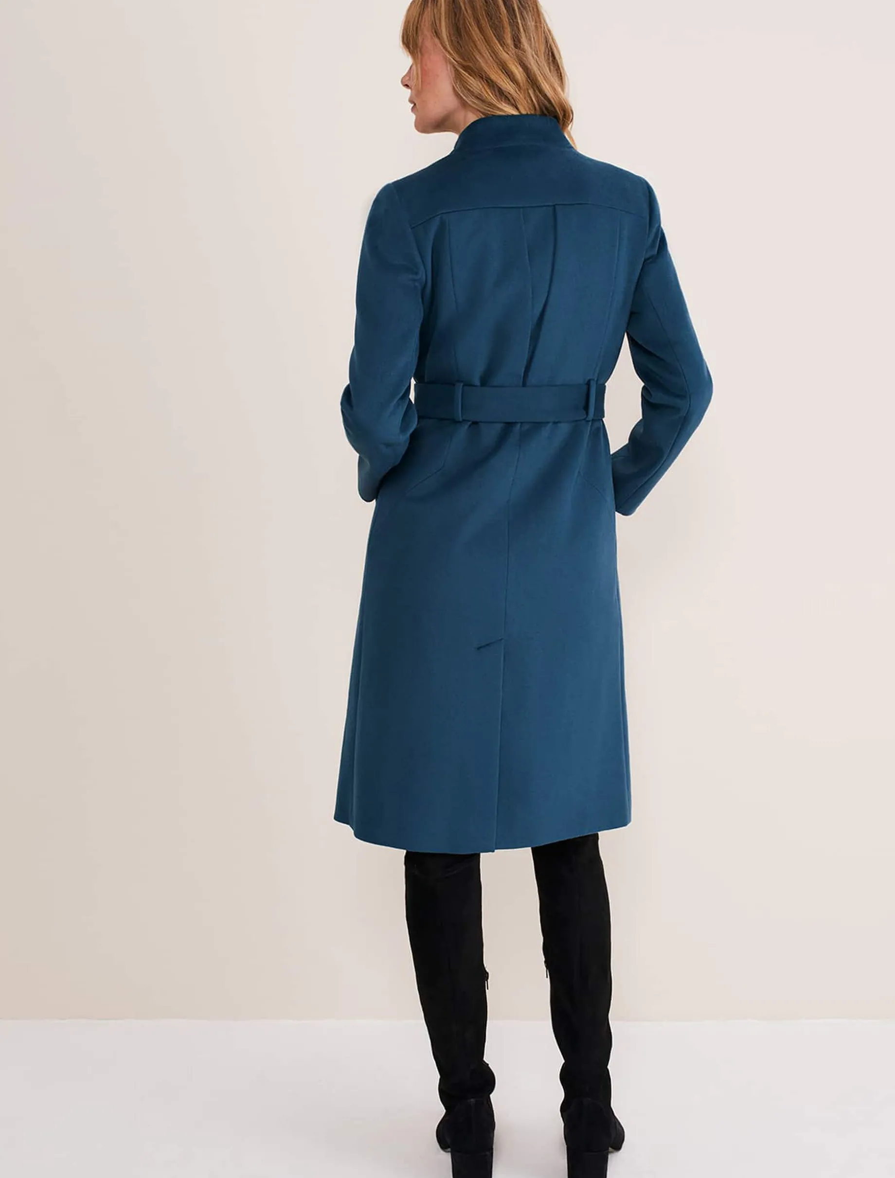 Susie Collarless Wrap Coat