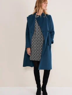 Susie Collarless Wrap Coat