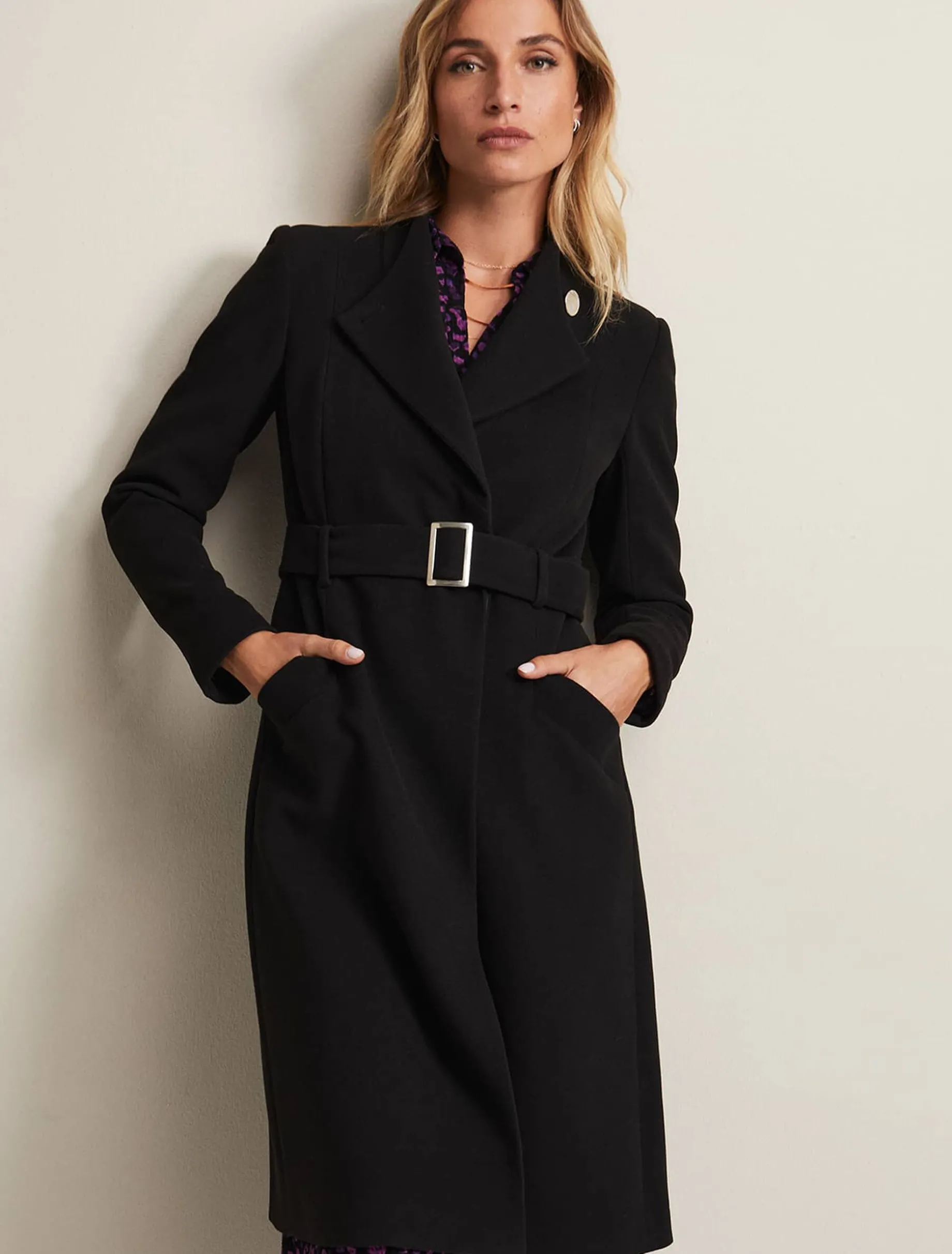 Susie Collarless Wrap Coat