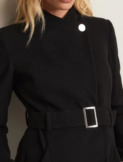Susie Collarless Wrap Coat
