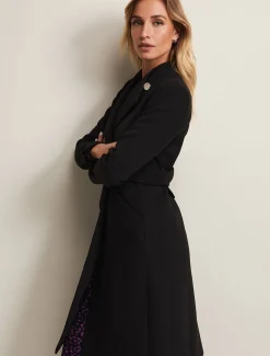 Susie Collarless Wrap Coat