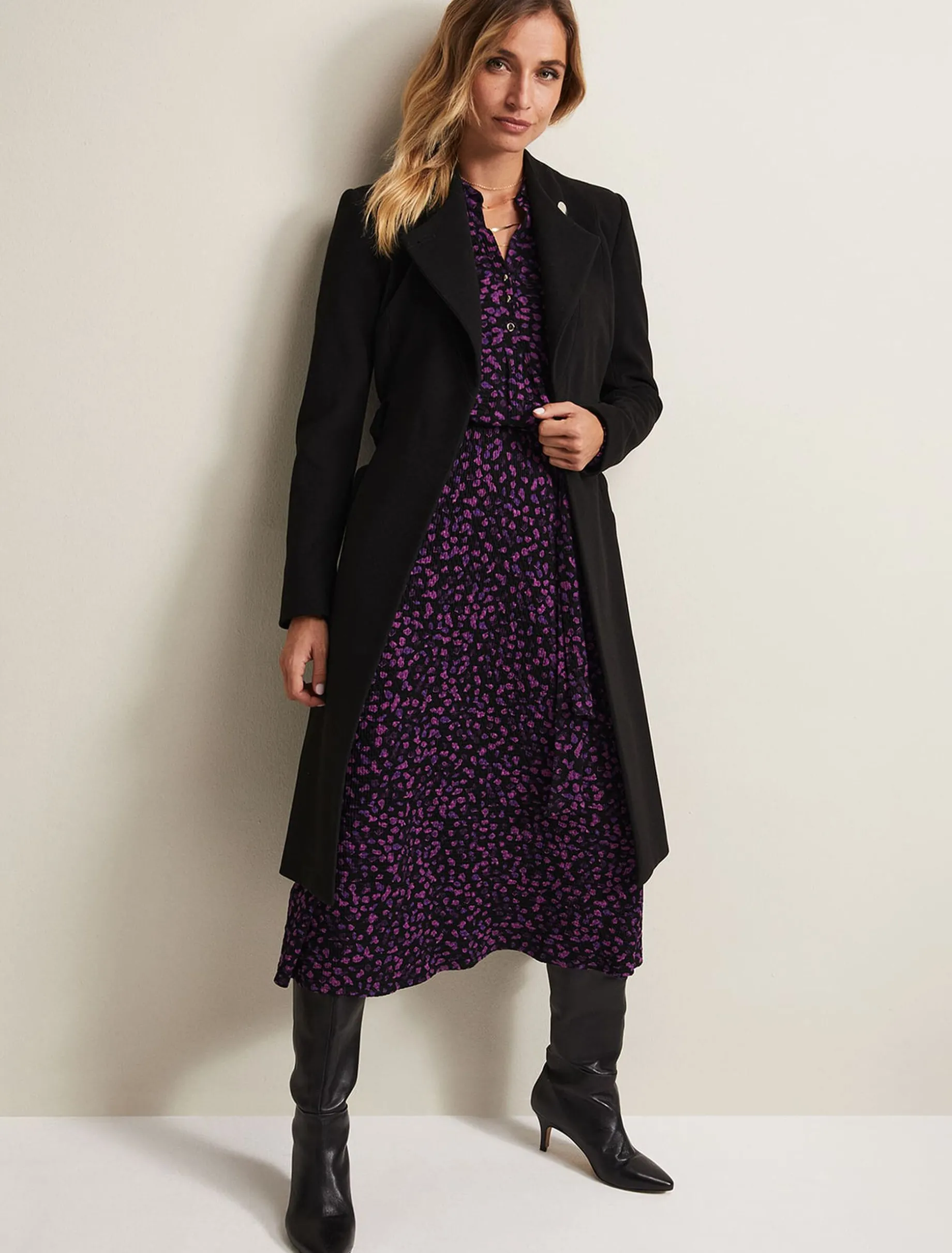 Susie Collarless Wrap Coat