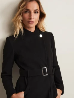 Susie Collarless Wrap Coat
