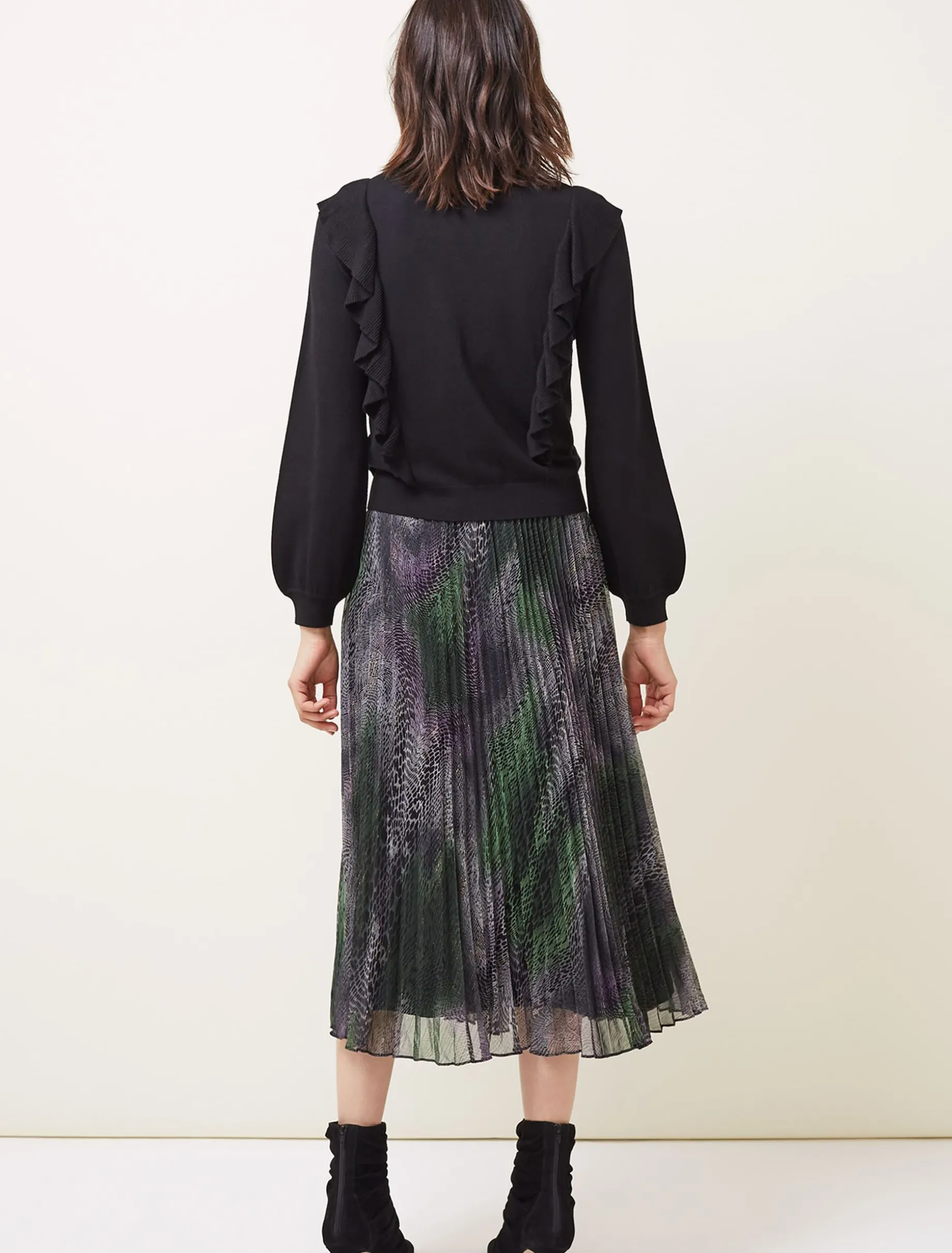Susie Frill Detail Fine Knit Cardigan