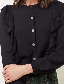 Susie Frill Detail Fine Knit Cardigan