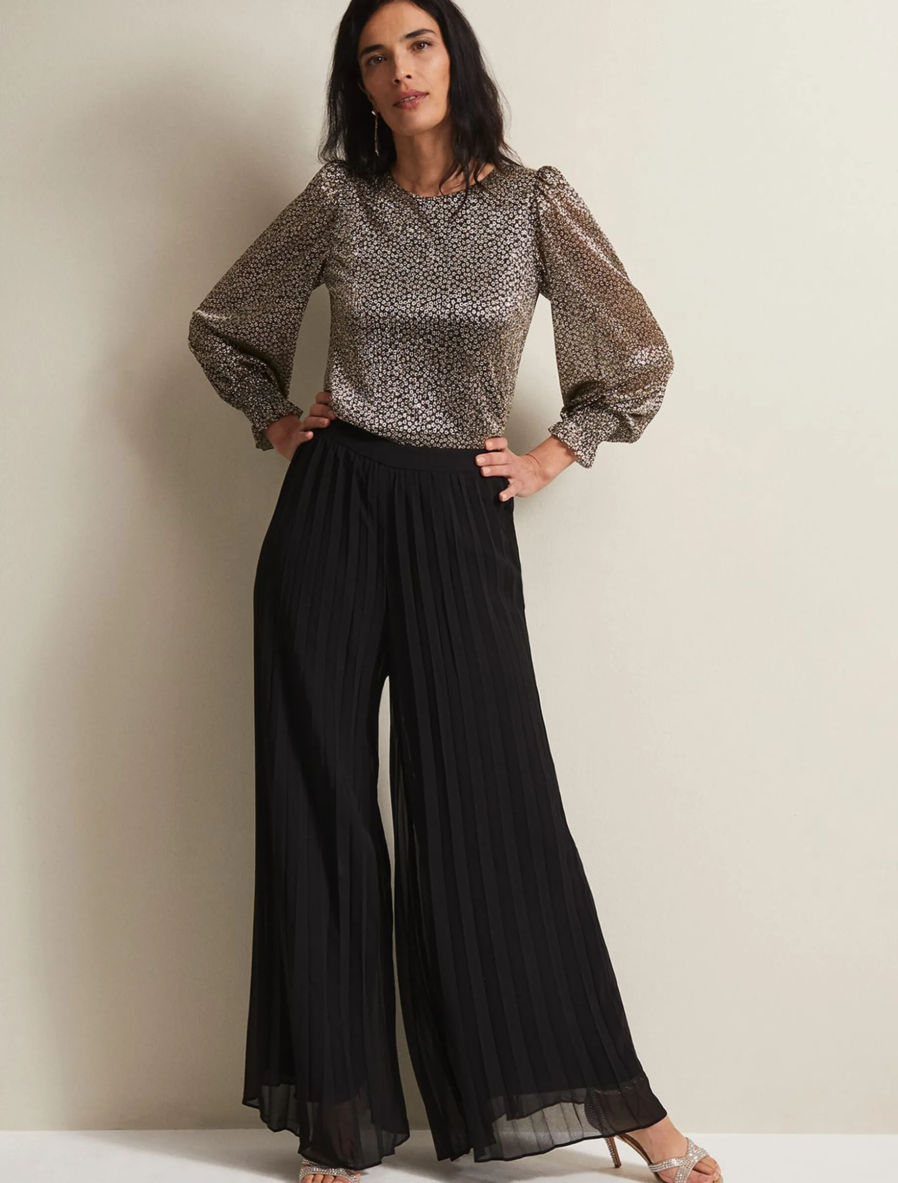 Sylvie Pleat Wide Leg Trousers