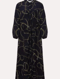 Tana Chain Print Shirt Midi Dress