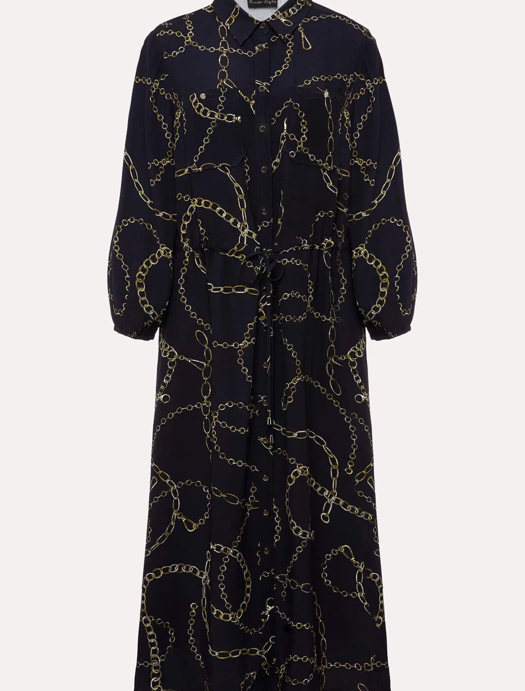 Tana Chain Print Shirt Midi Dress