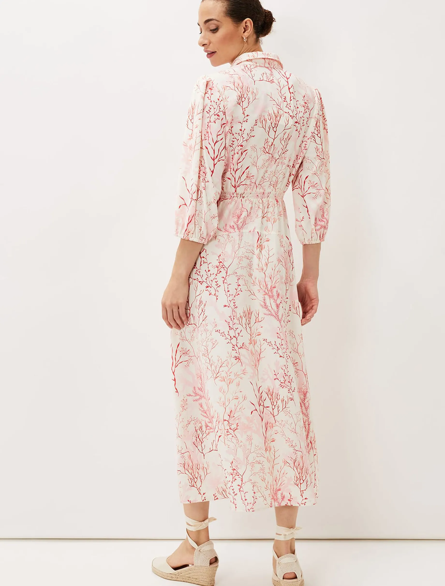 Tana Coral Printed Midi Dress