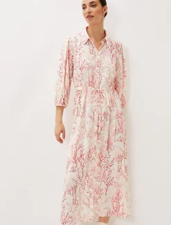 Tana Coral Printed Midi Dress