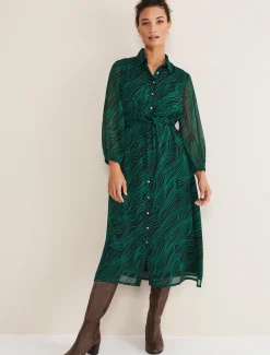Tana Swirl Chiffon Midi Dress
