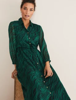 Tana Swirl Chiffon Midi Dress