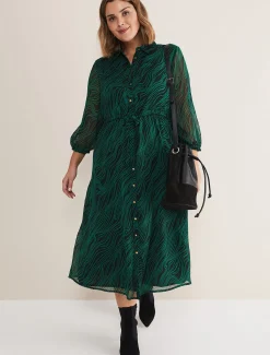 Tana Swirl Chiffon Midi Dress
