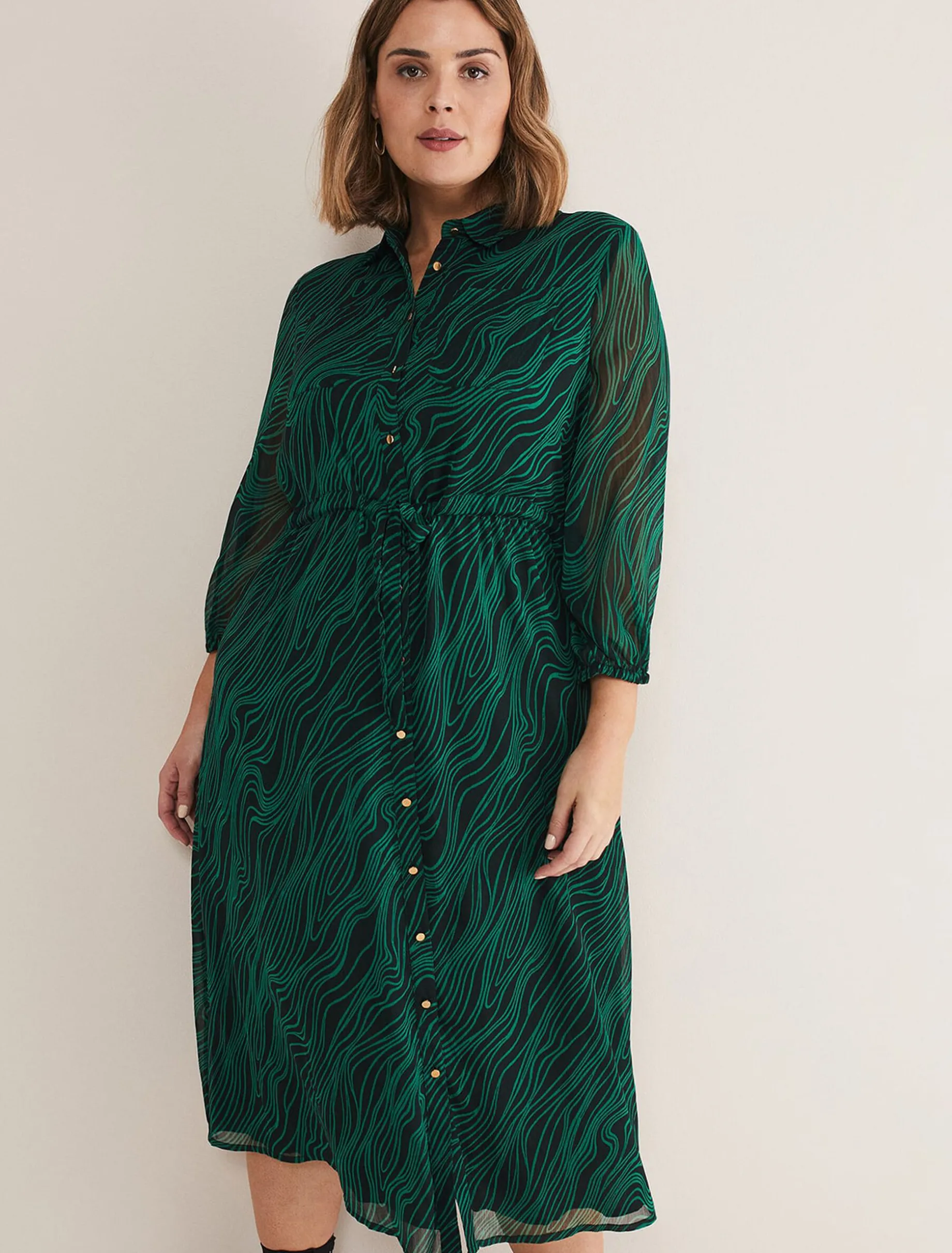 Tana Swirl Chiffon Midi Dress
