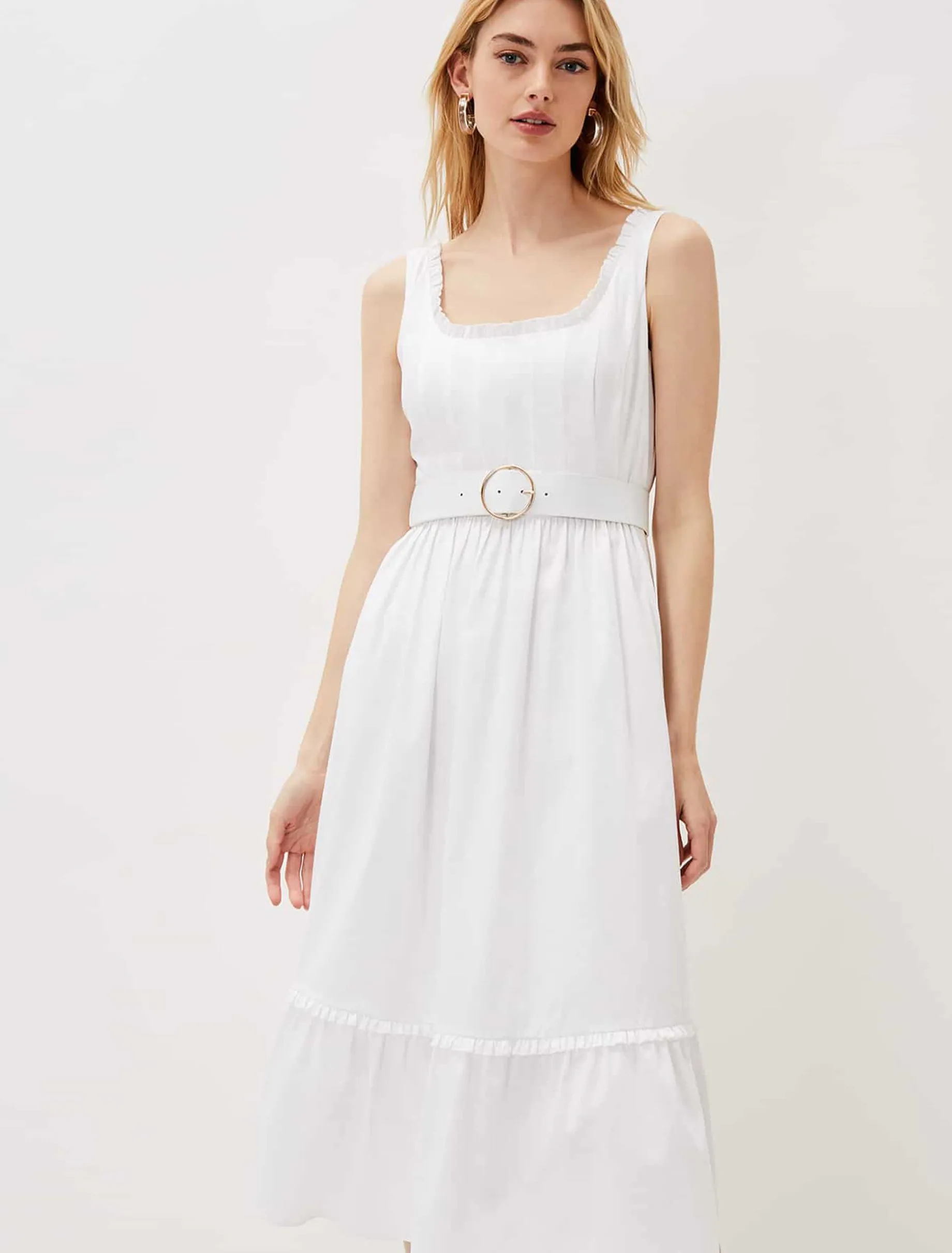 Tanya Cotton Belted Midaxi Dress