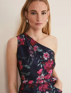 Tasha One Shoulder Jacquard Dress
