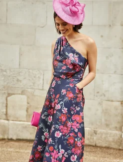 Tasha One Shoulder Jacquard Dress