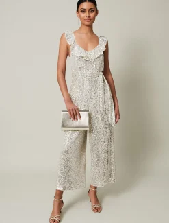 Tazanna Sequin Wide Leg Jumpsuit