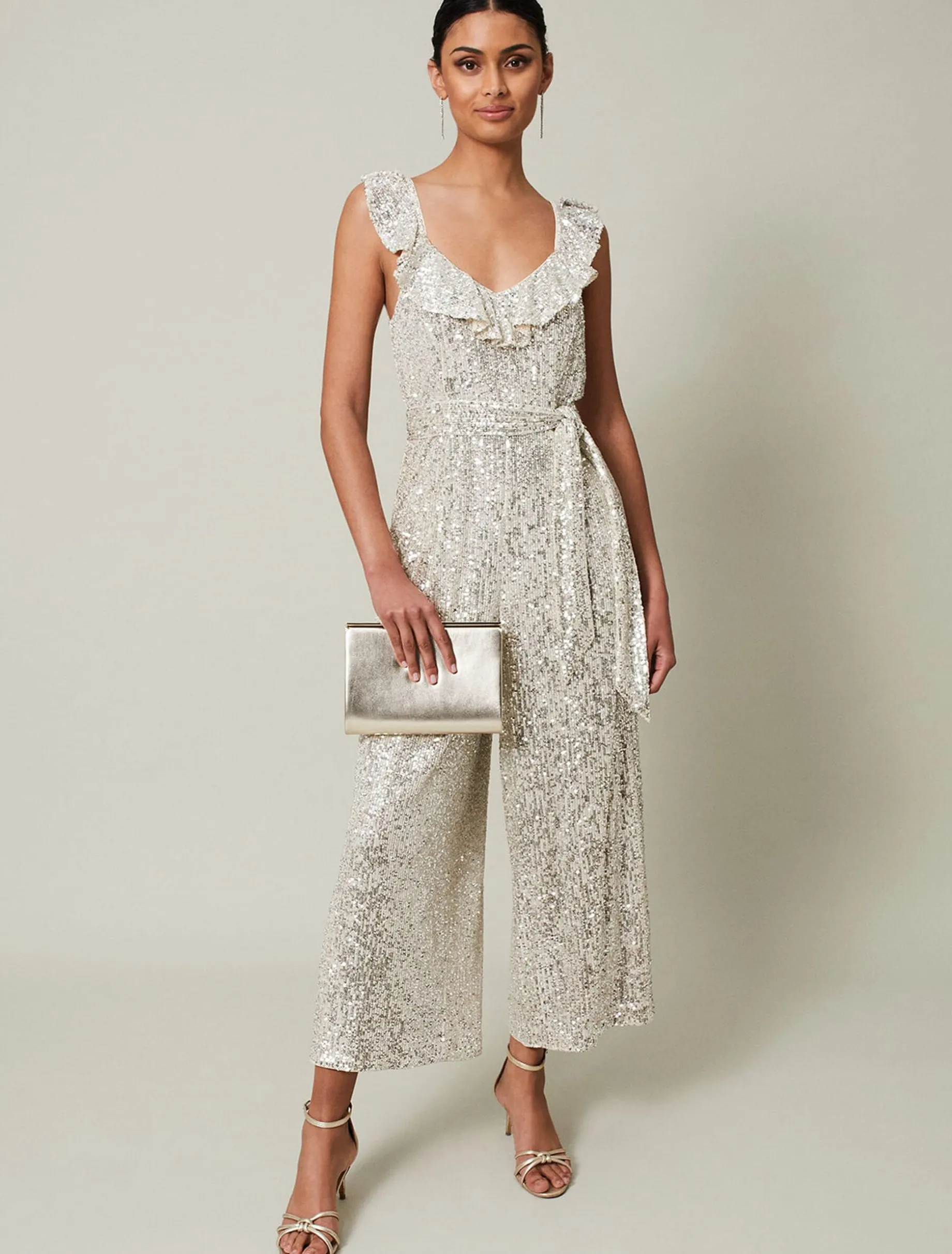 Tazanna Sequin Wide Leg Jumpsuit