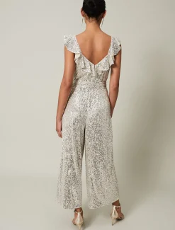 Tazanna Sequin Wide Leg Jumpsuit