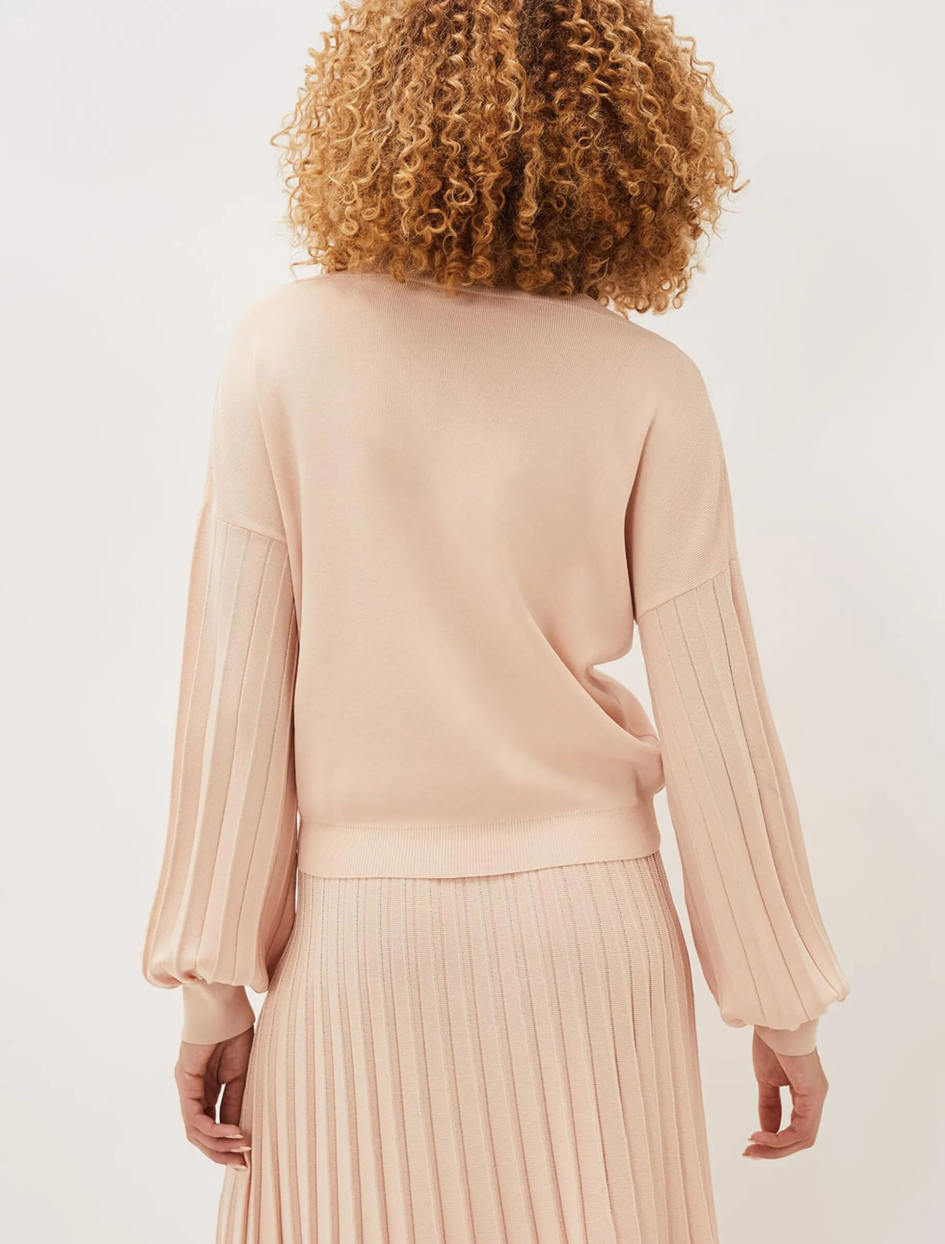 Teodora V Neck Pleat Sleeve Co-Ord Jumper