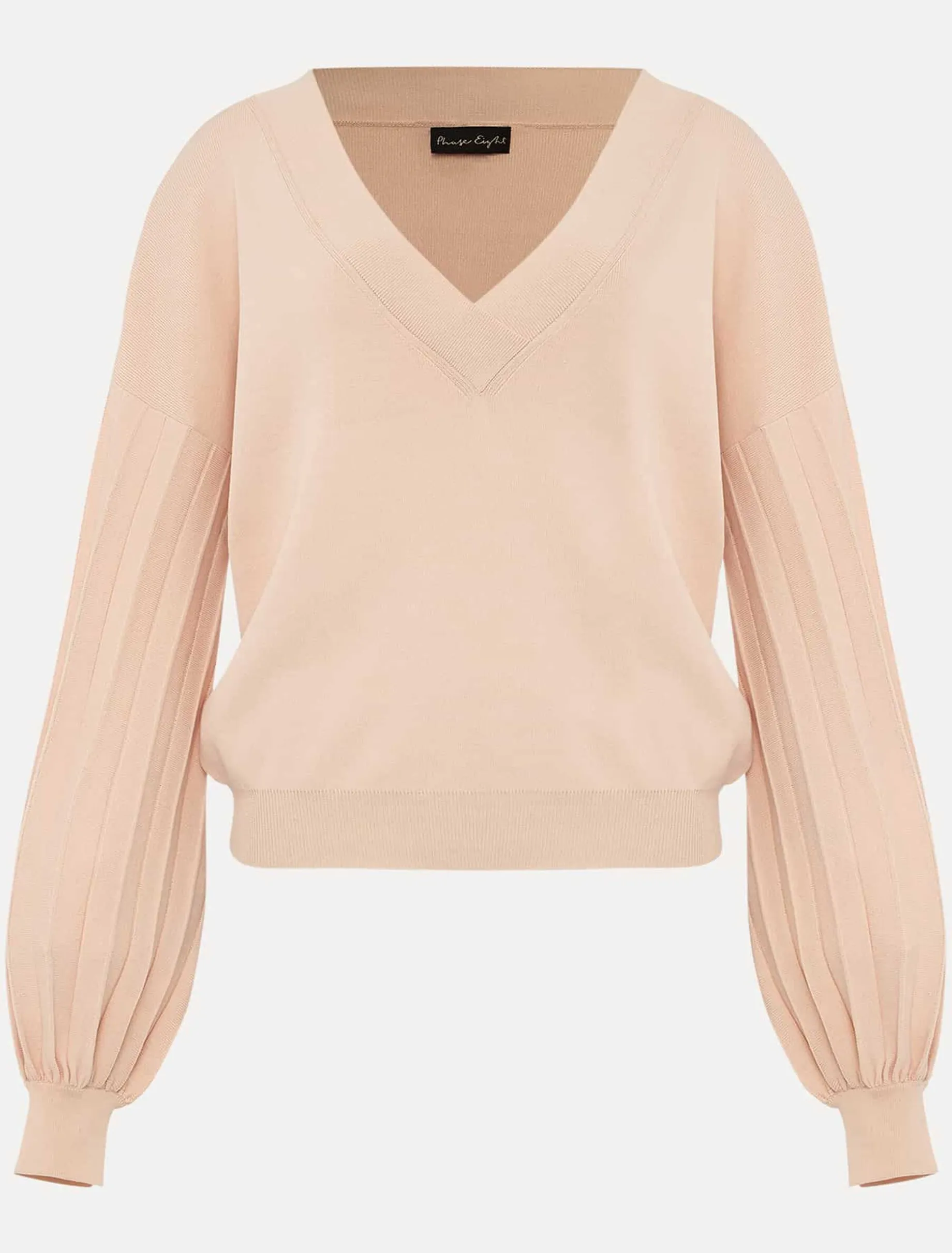 Teodora V Neck Pleat Sleeve Co-Ord Jumper