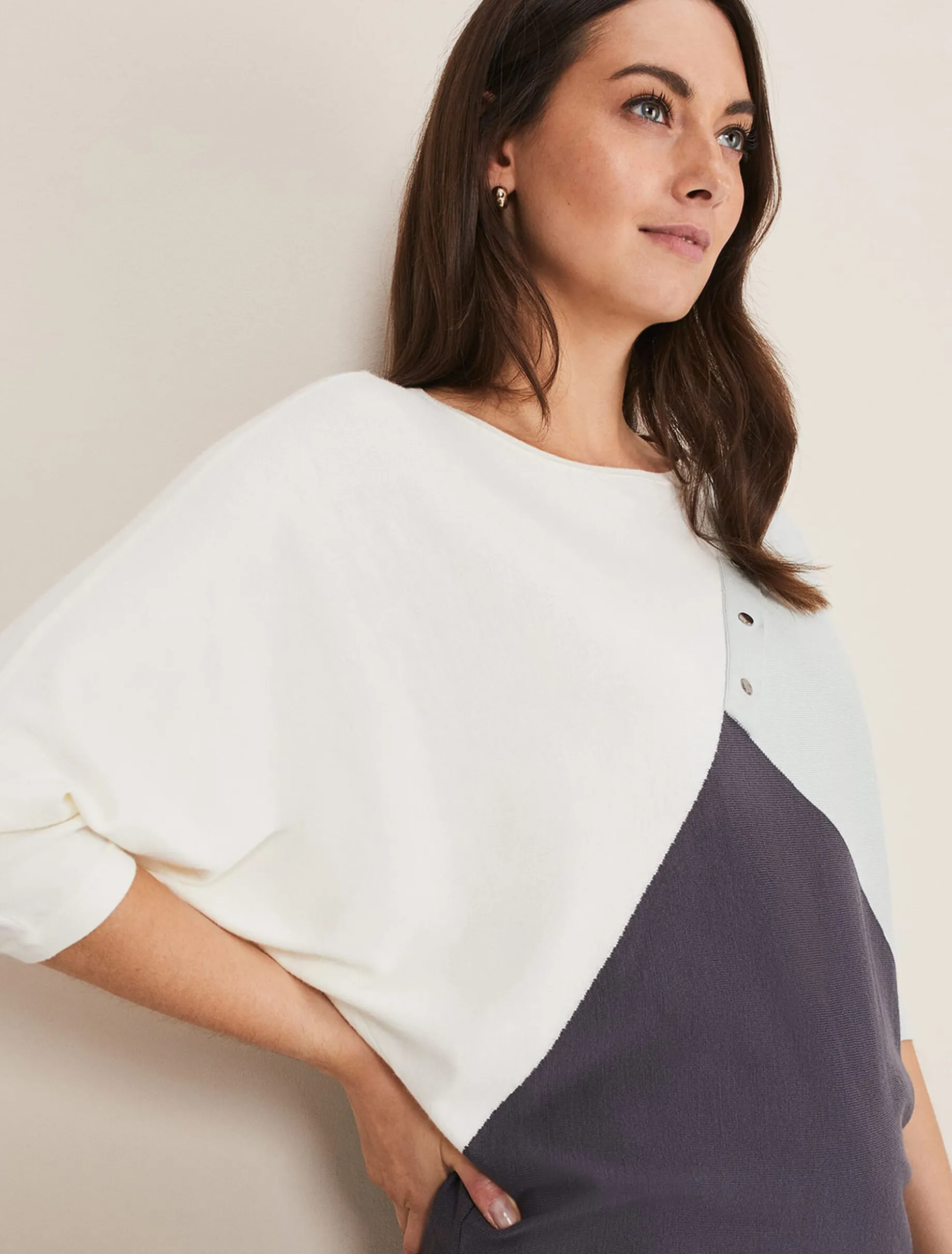 Tessa Colour Block Button Knit