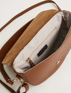 Textured Leather Cross Body Bag