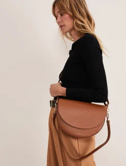 Textured Leather Cross Body Bag