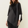Tiff Colourblock Print Asymmetric Cape