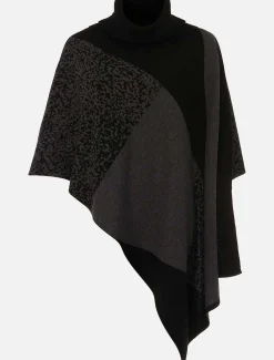 Tiff Colourblock Print Asymmetric Cape