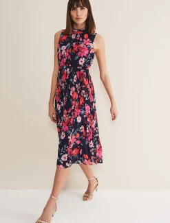 Tillie Floral Pleated Midi Dress