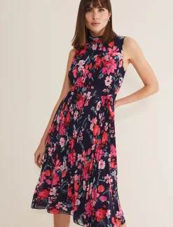Tillie Floral Pleated Midi Dress