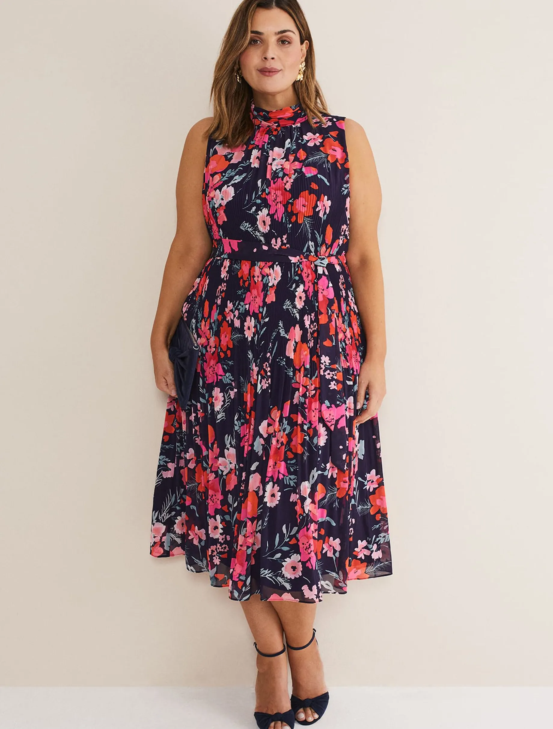 Tillie Floral Pleated Midi Dress