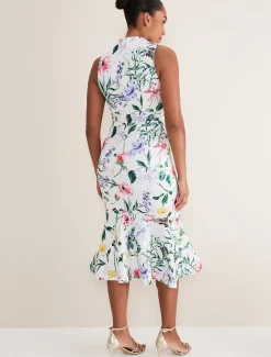 Tina Floral Fit And Flare Midi Dress
