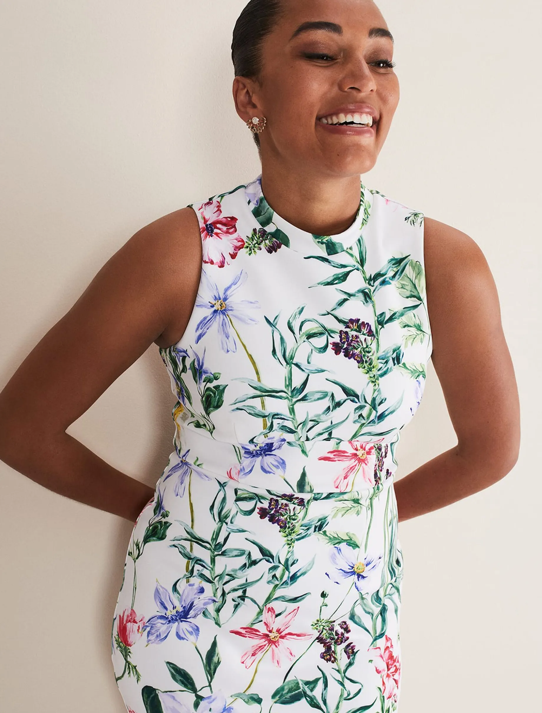 Tina Floral Fit And Flare Midi Dress