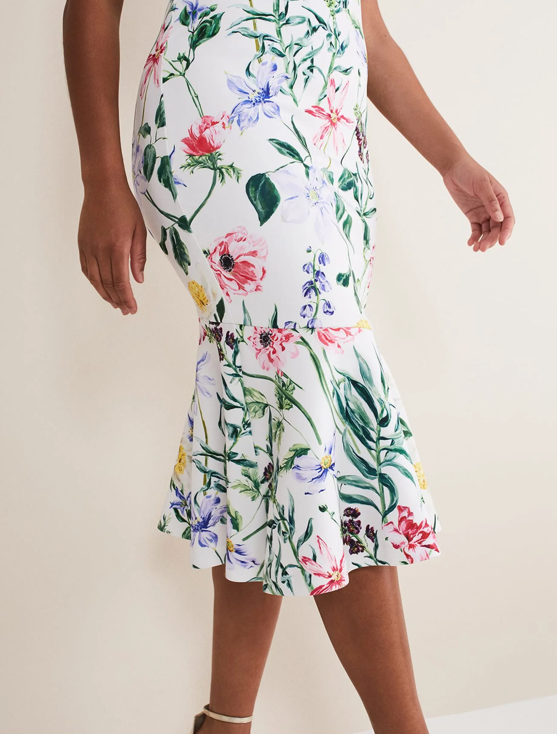 Tina Floral Fit And Flare Midi Dress
