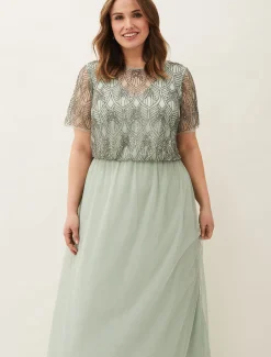 Tomasi Beaded Tulle Maxi Dress