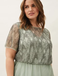 Tomasi Beaded Tulle Maxi Dress