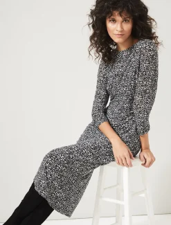 Trina Textured Print Lace Dress