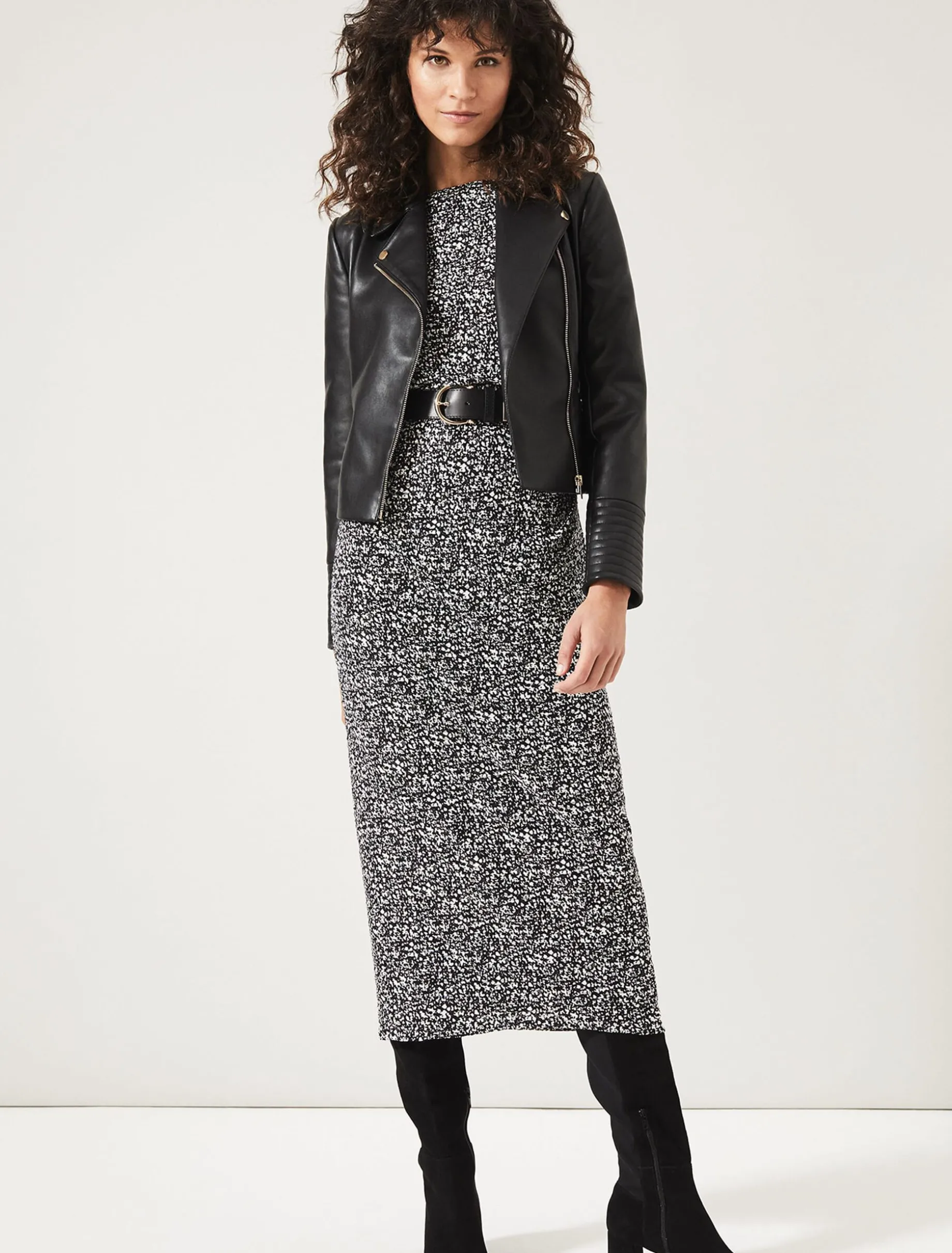 Trina Textured Print Lace Dress