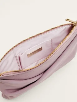 Twist Front Suede Clutch