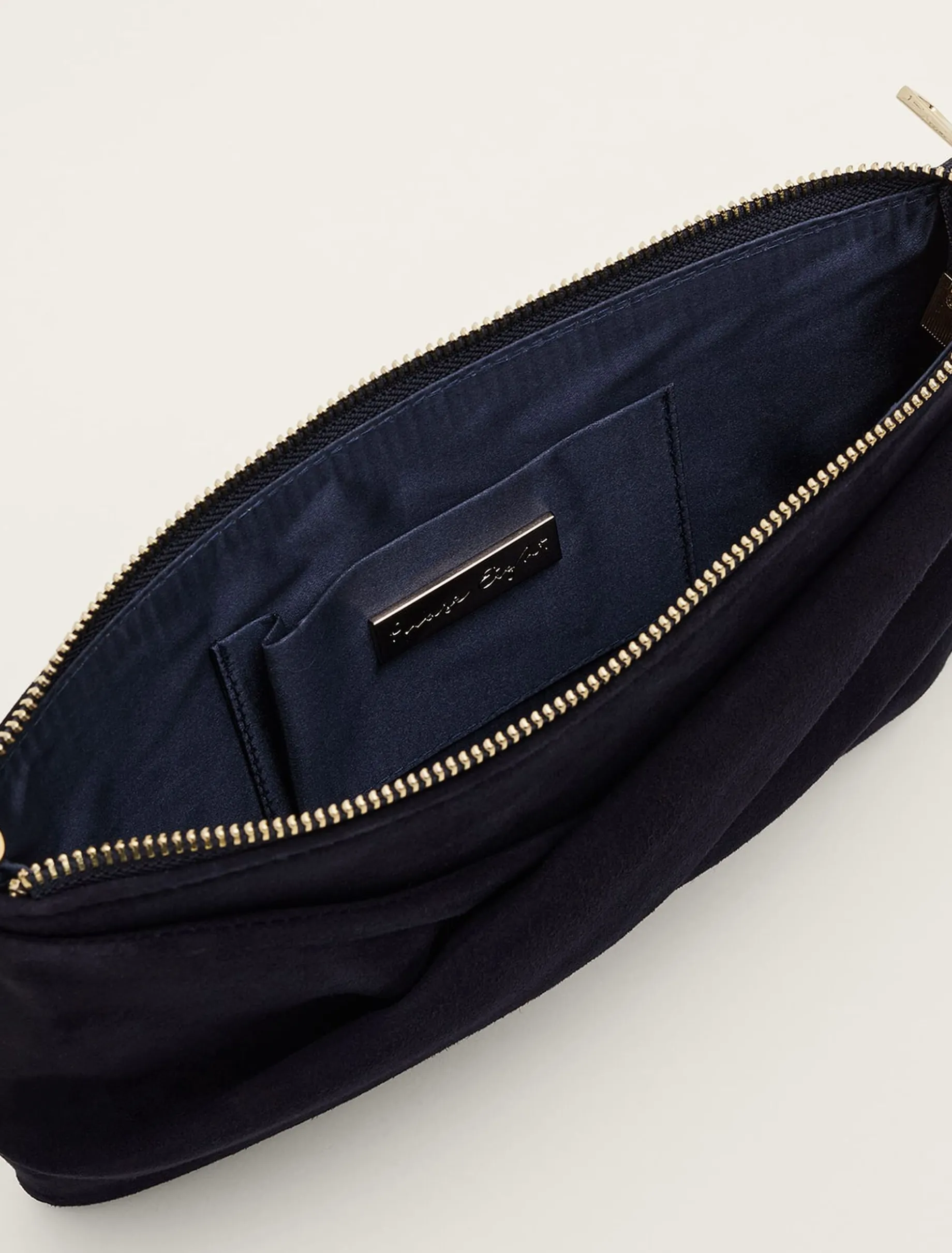 Twist Front Suede Clutch Bag