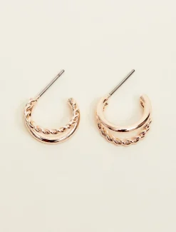 Twist Huggie Hoop Earrings