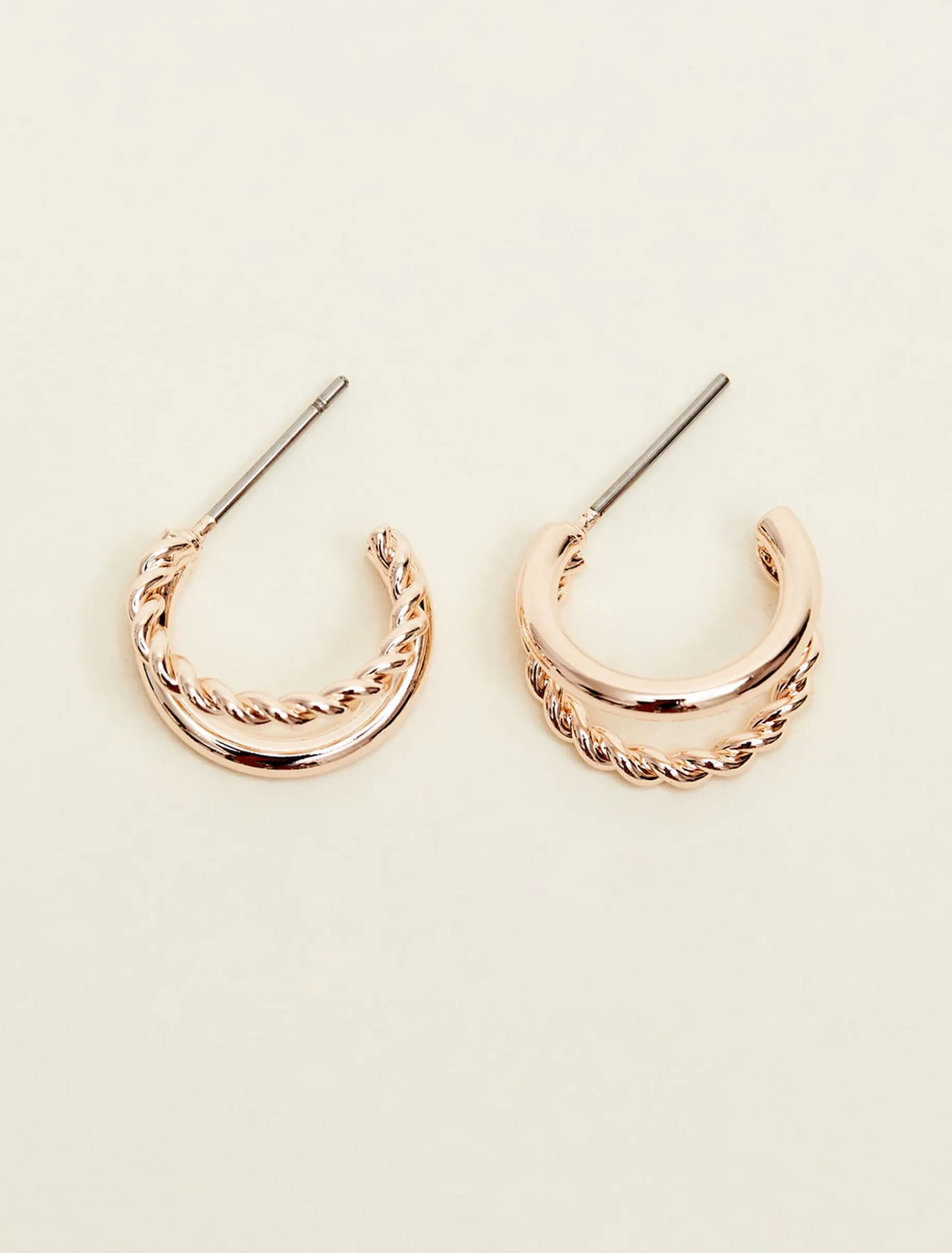 Twist Huggie Hoop Earrings