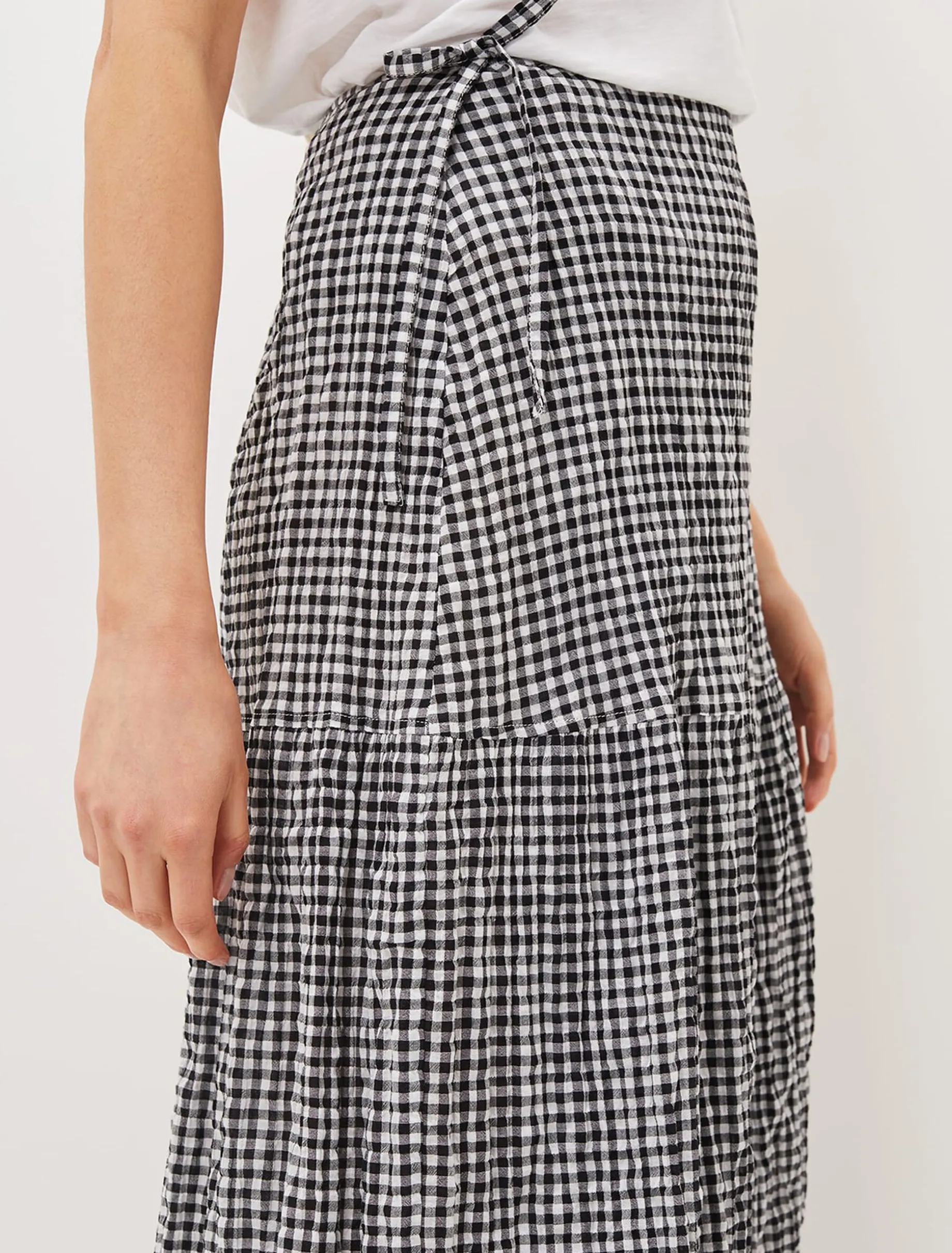 Tyrina Cotton Gingham Wrap Maxi Skirt