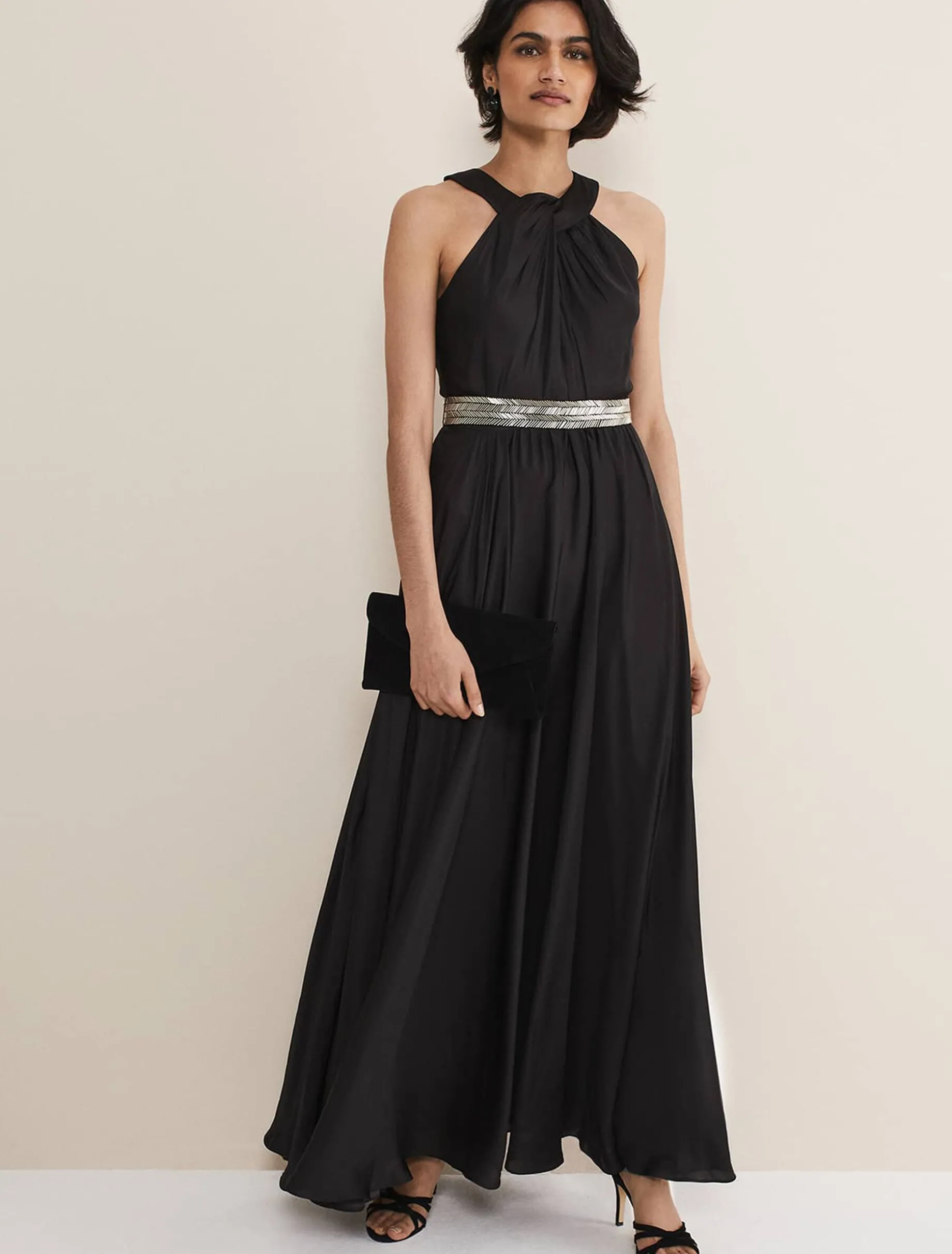 Vanessa Beaded Belt Maxi Dress
